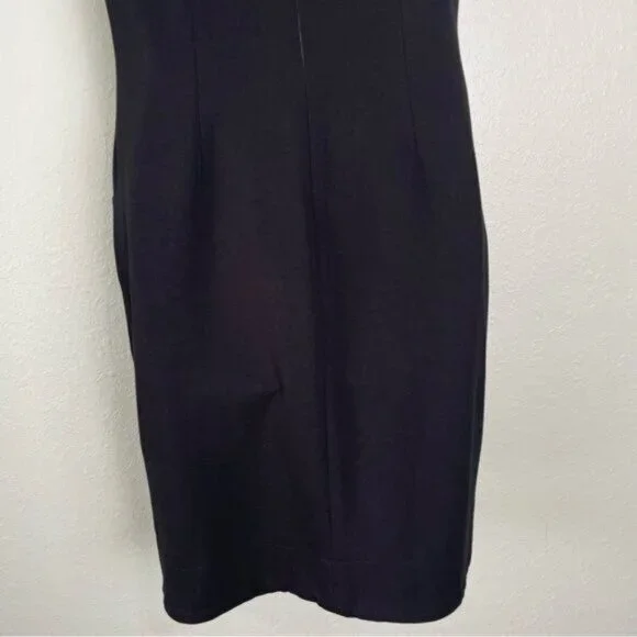 Gabby Skye black cream ruffle embellished‎ neck shift dress 10 pockets - Picture 9 of 11